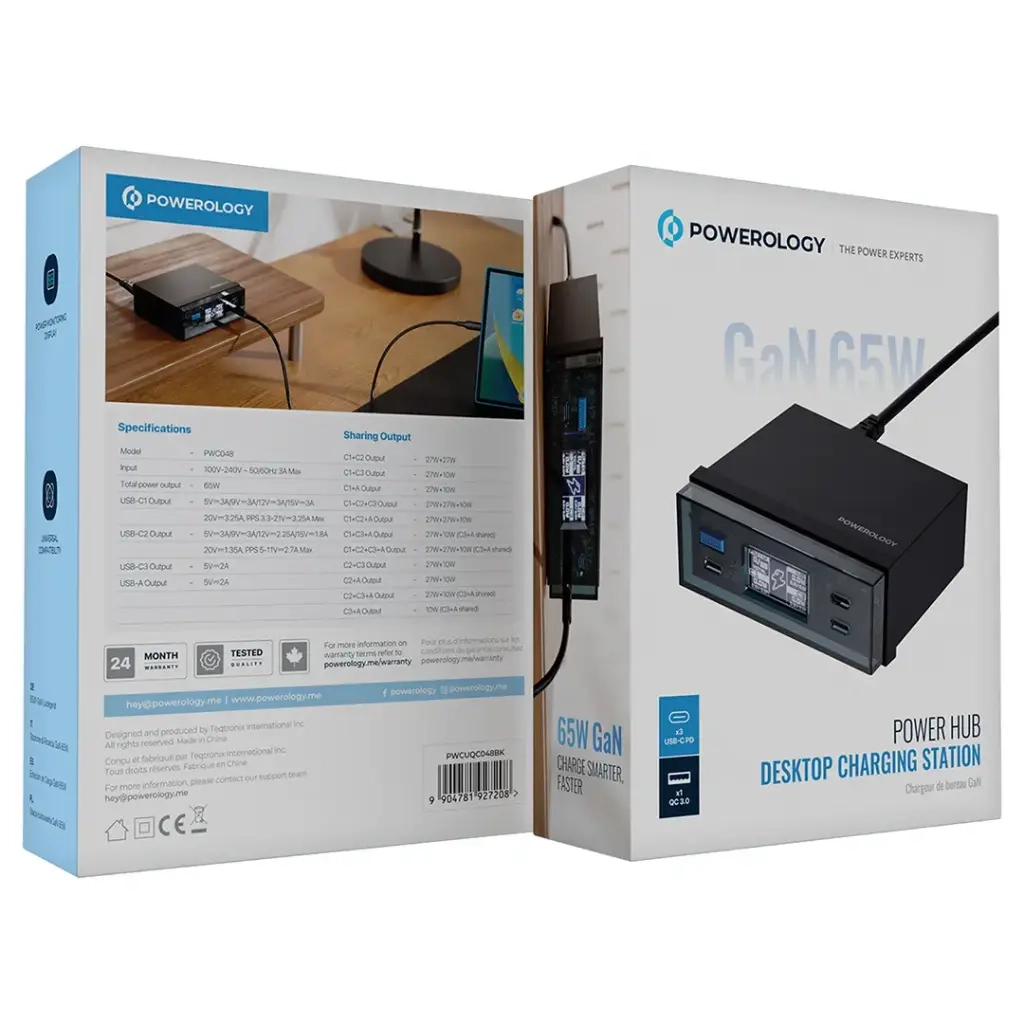 پایه شارژر POWEROLOGY مدل PowerHub Desktop Charging Station PD65W 2 پایه شارژر POWEROLOGY مدل PowerHub Desktop Charging Station PD65W - Image 2