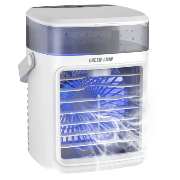 کولر و پنکه شارژی گرین لاین مدل GNREAC12COLWH 5 Green Lion Rechargeable Air Cooler Fan with 400mL Water Tank White3