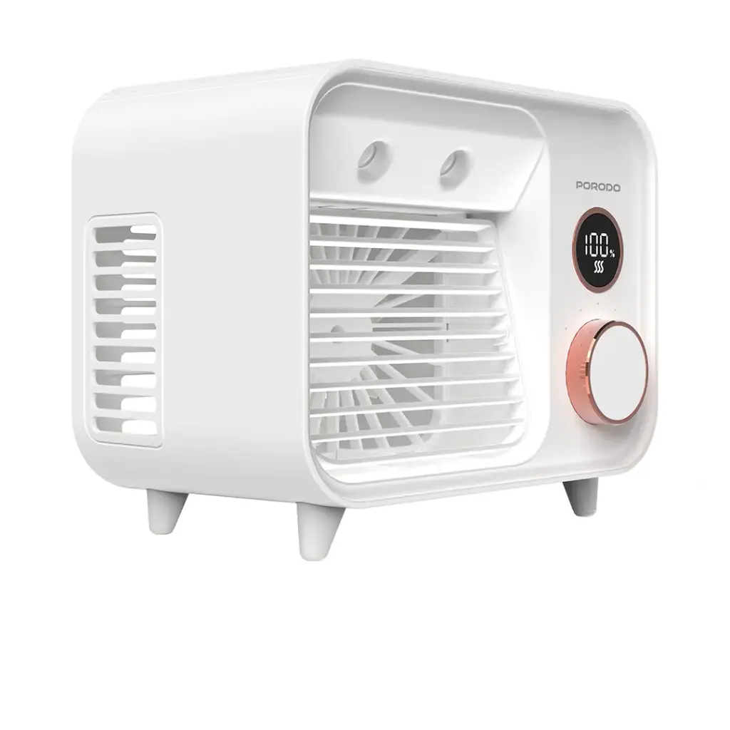 پنکه مهپاش رومیزی پرودو مدل PDF853WH 1 پنکه مهپاش رومیزی پرودو مدل Porodo Lifestyle Mini Mist Fan Desktop Air Cooler PDF853WH